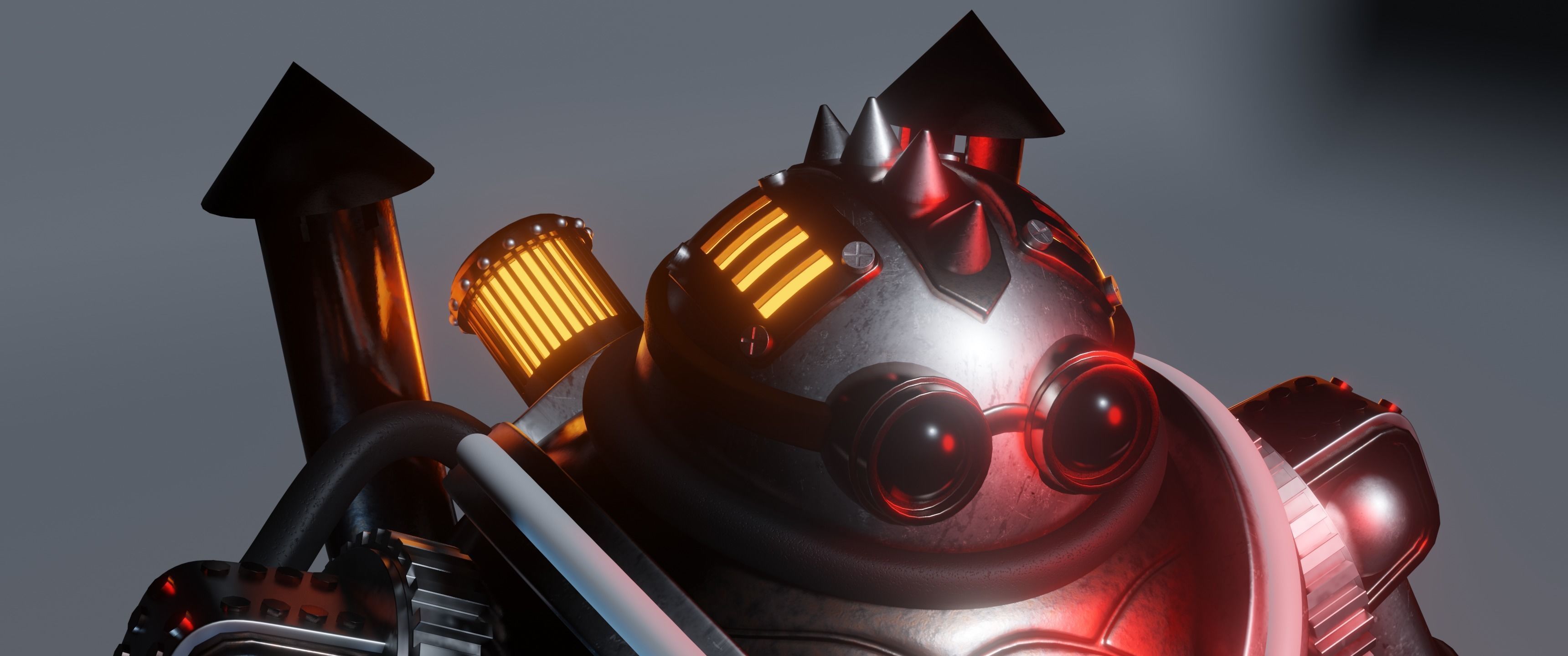 steampunk robot 3D model_2
