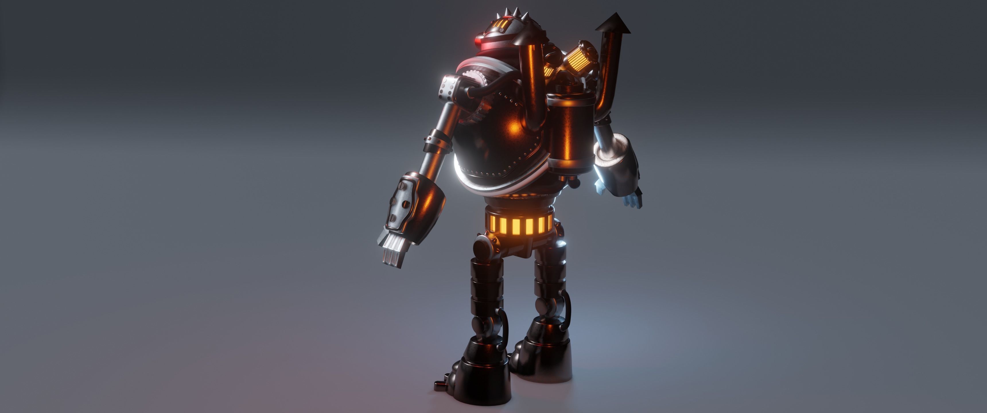 steampunk robot 3D model_1