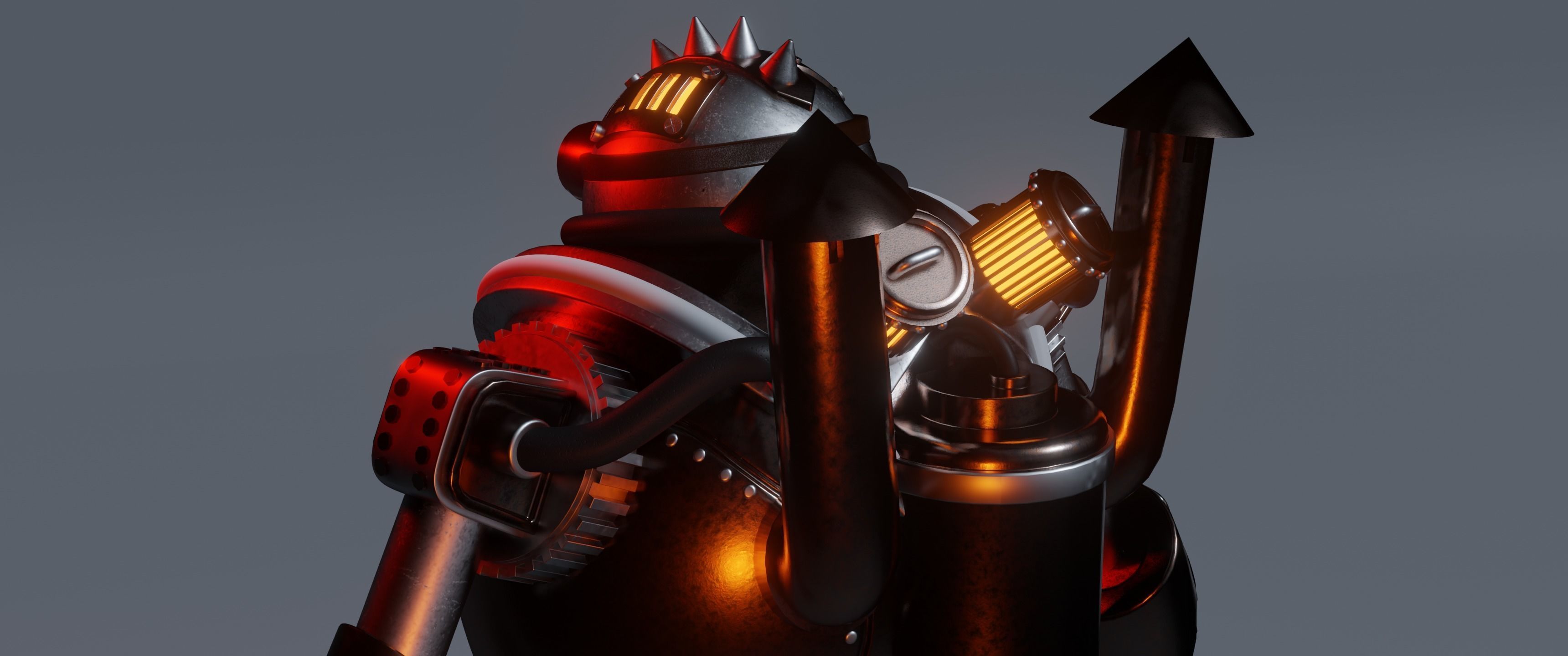 steampunk robot 3D model_4