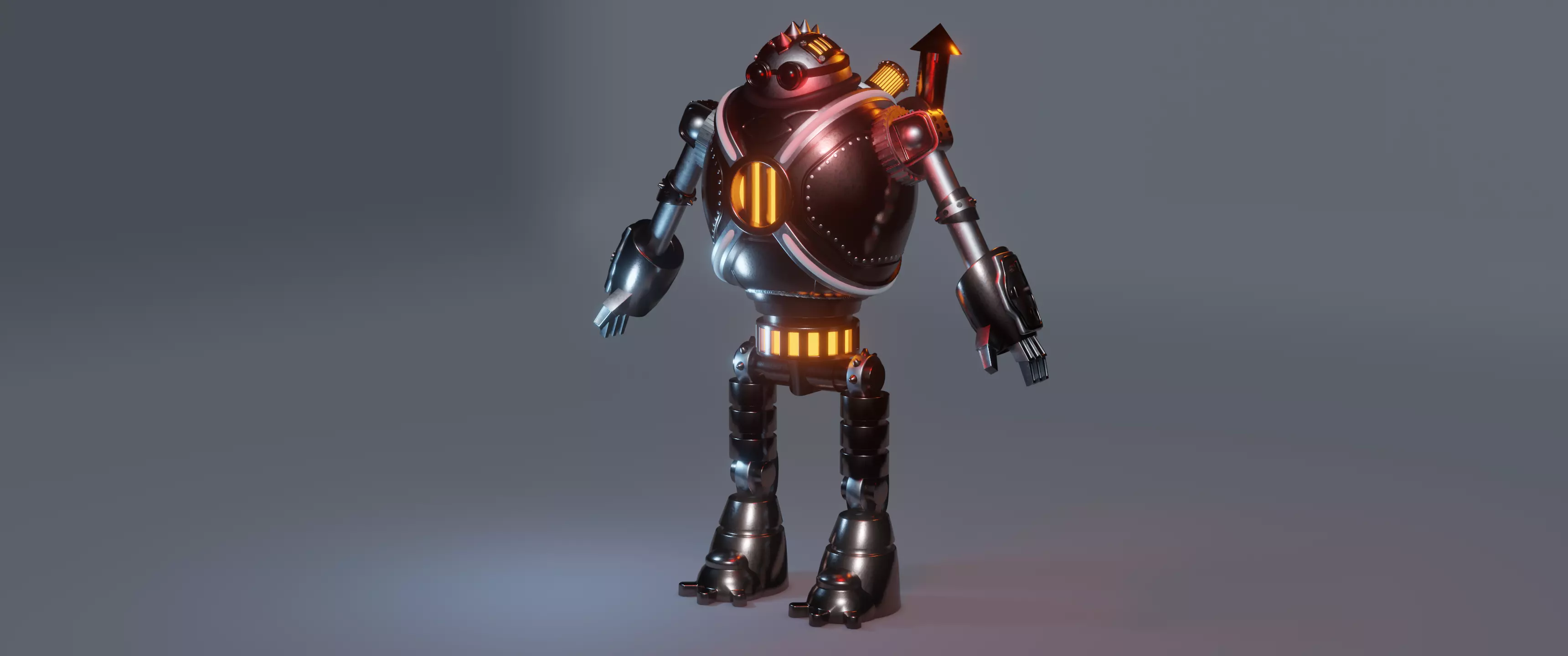 steampunk robot 3D model_0
