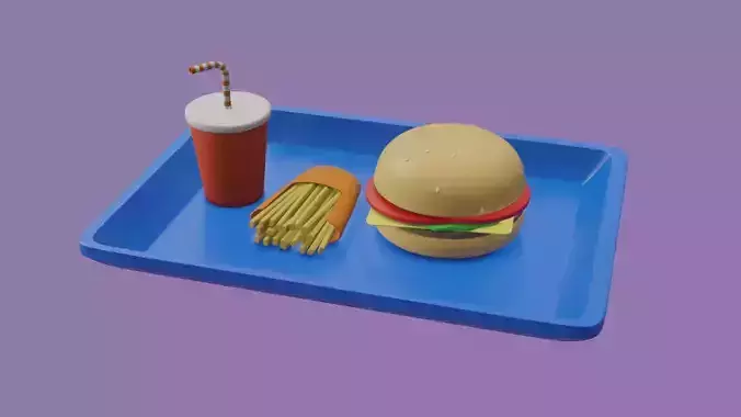 Lowpoly 3D Burger Menu