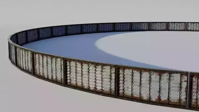 Repeatable simple metal fence Free low-poly 3D model