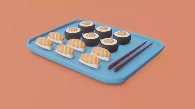 Lowpoly 3D Sushi Menu