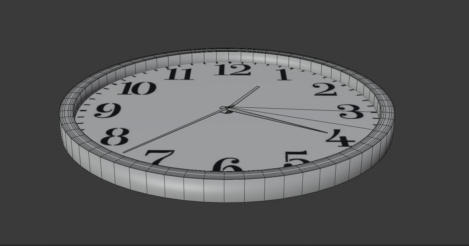 Wall Clock Low-poly 3D model_2