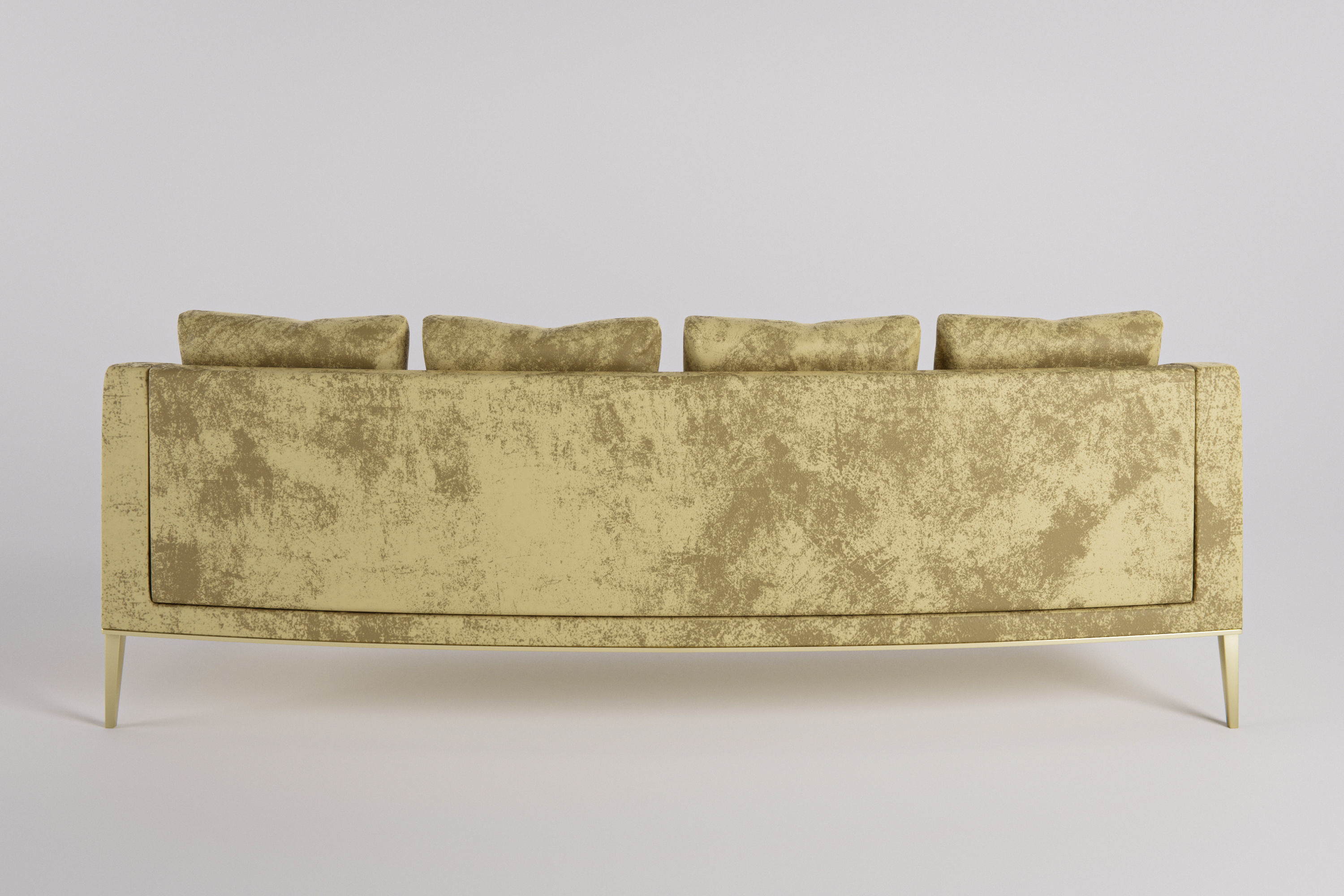 Couch sofa with gold legs Low-poly 3D model_6