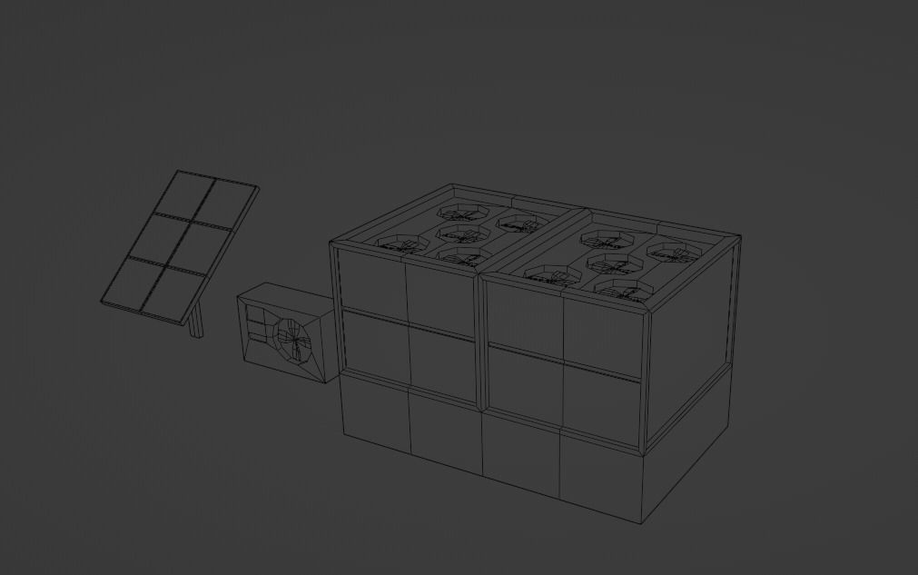 low poly  roof object package Low-poly 3D model_3