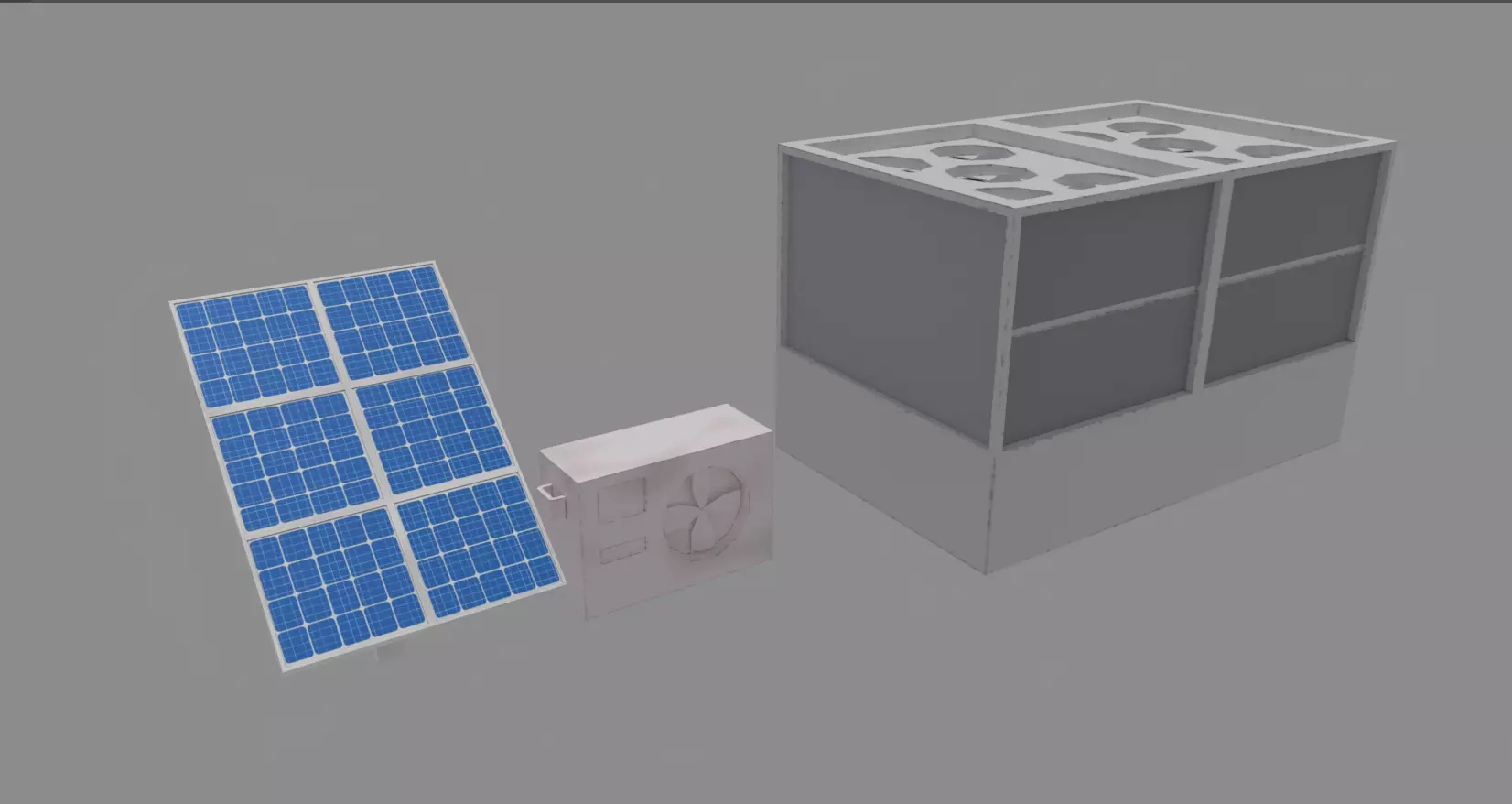 low poly  roof object package Low-poly 3D model_0