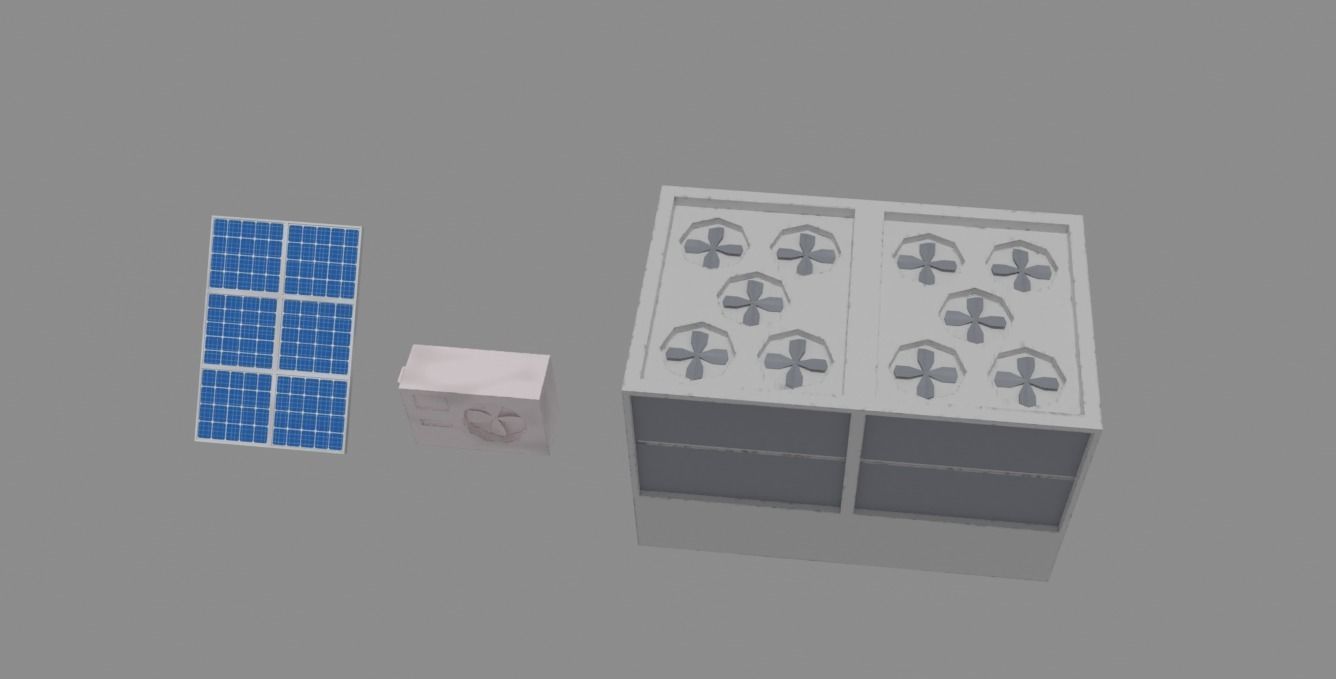 low poly  roof object package Low-poly 3D model_2