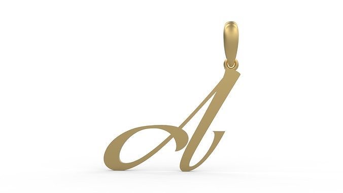 Initial Letters Pendant AngillaTattoo A 3D print model