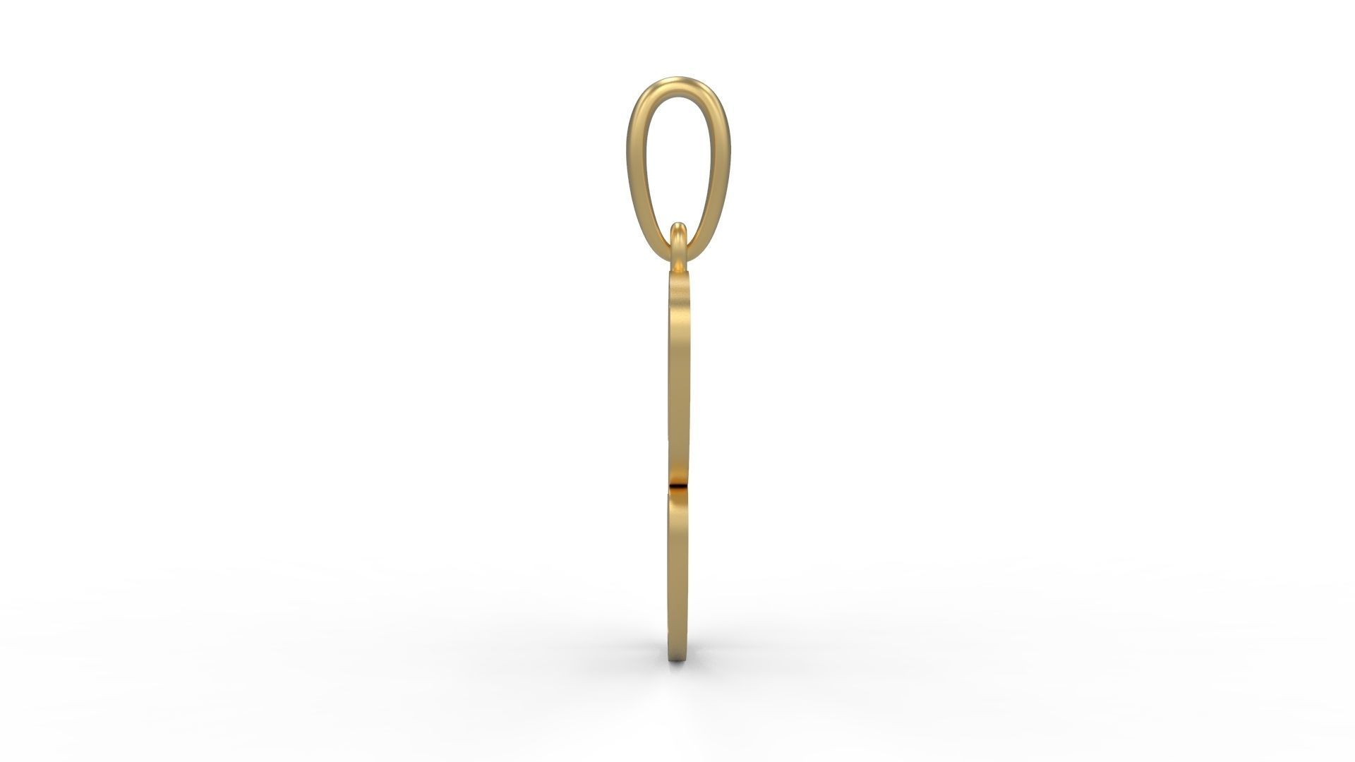 Initial Letters Pendant AngillaTattoo B 3D print model_2