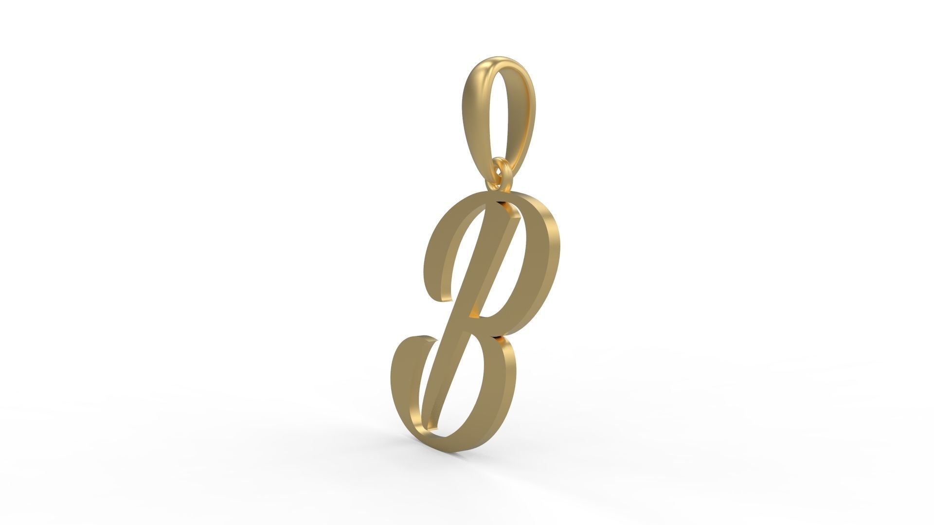 Initial Letters Pendant AngillaTattoo B 3D print model_1