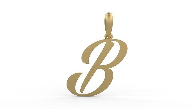 Initial Letters Pendant AngillaTattoo B 3D print model