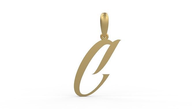 Initial Letters Pendant AngillaTattoo C 3D print model