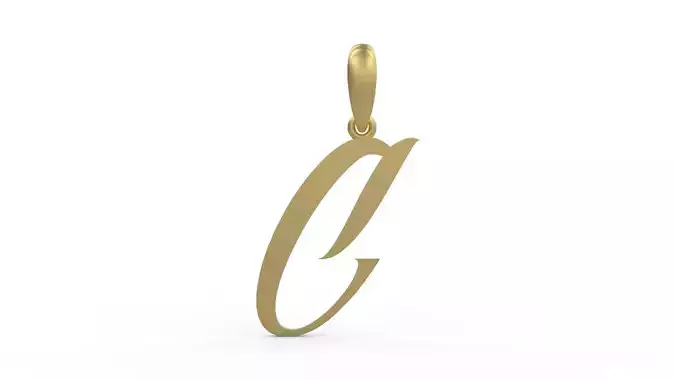 Initial Letters Pendant AngillaTattoo C