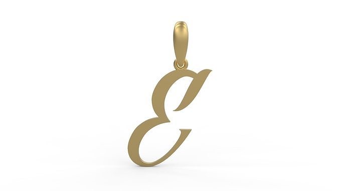 Initial Letters Pendant AngillaTattoo E 3D print model