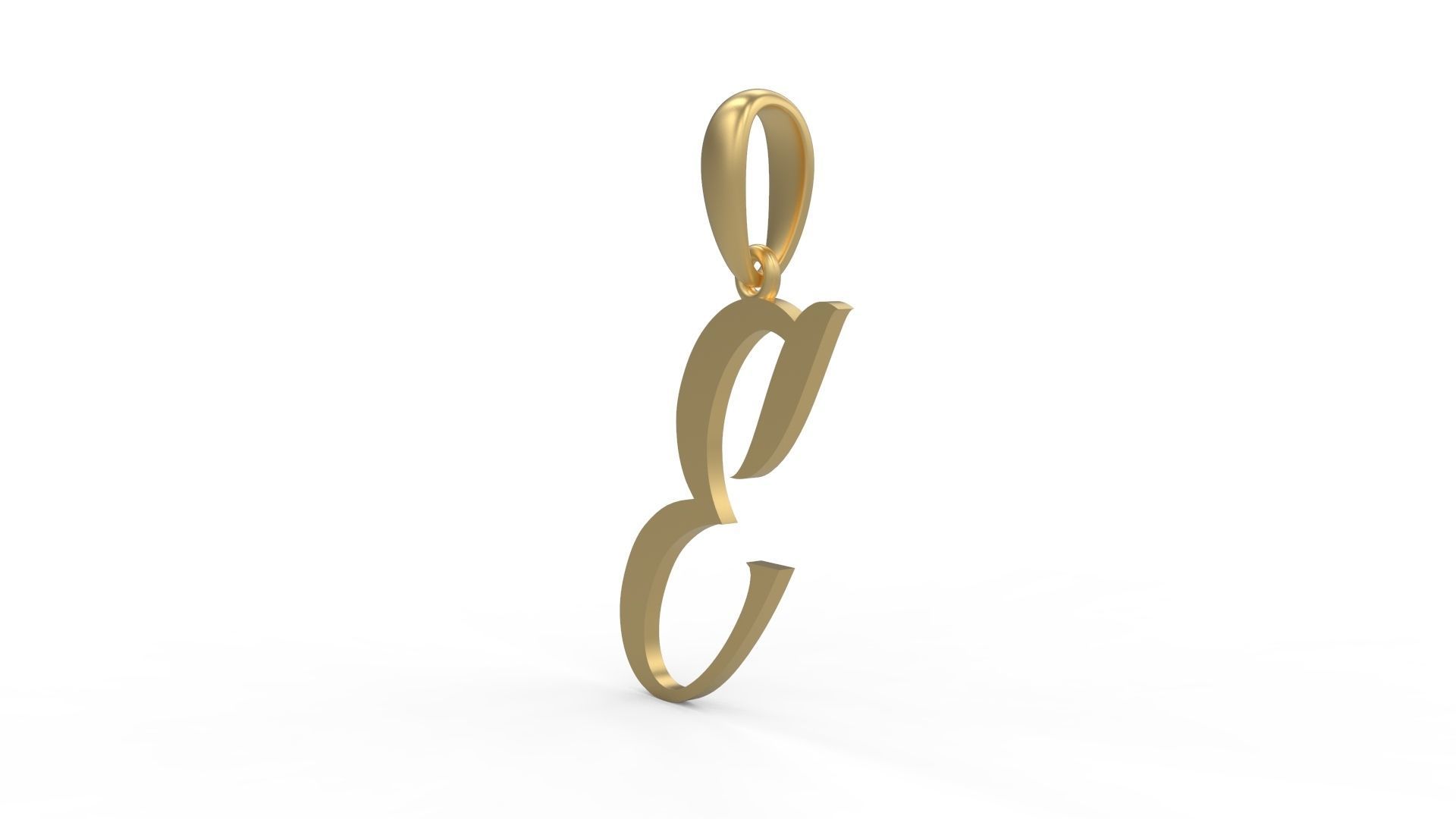 Initial Letters Pendant AngillaTattoo E 3D print model_1