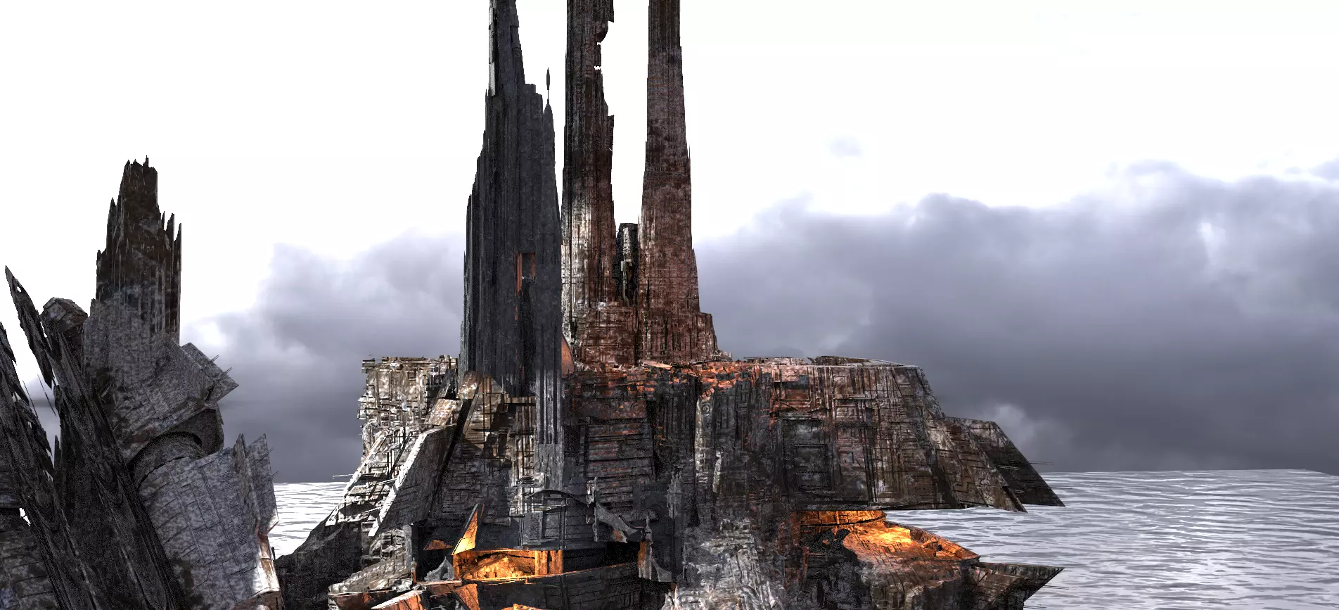 Emperor assassin winter Mountain base  3D model_0