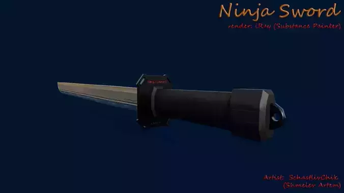 Ninja Sword Low-poly 3D model
