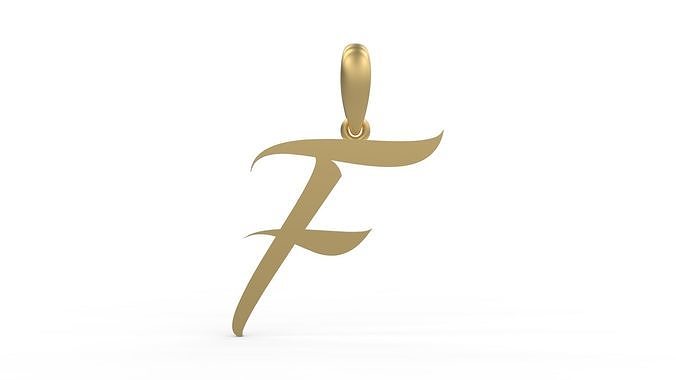Initial Letters Pendant AngillaTattoo F 3D print model