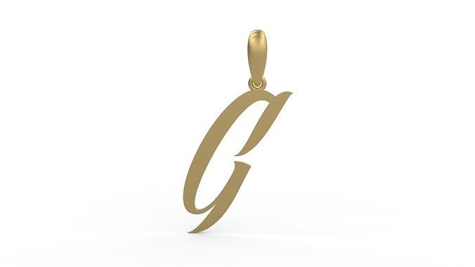 Initial Letters Pendant AngillaTattoo G 3D print model