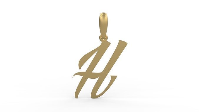 Initial Letters Pendant AngillaTattoo H 3D print model