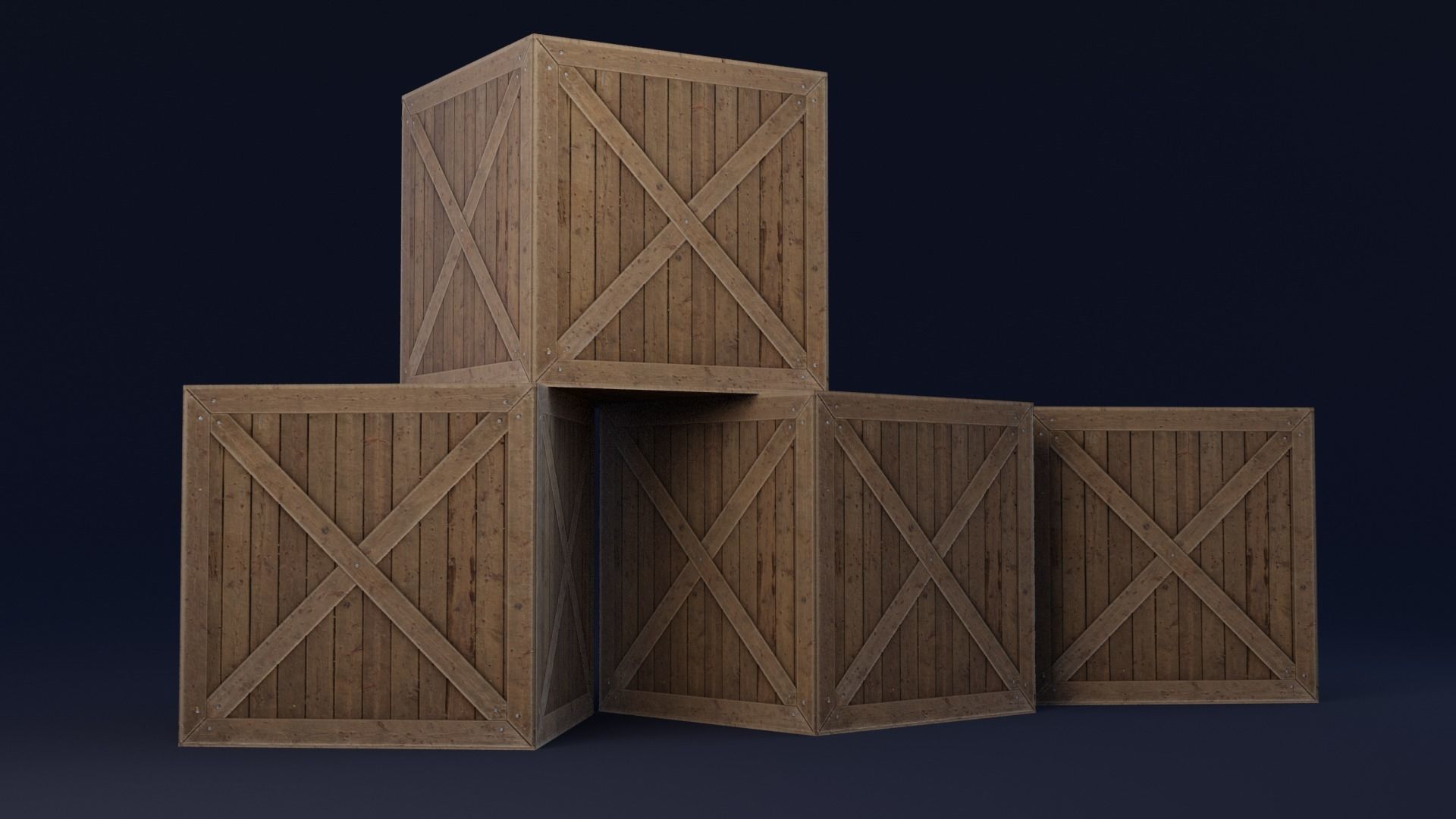 Crate Simple Free low-poly 3D model_2