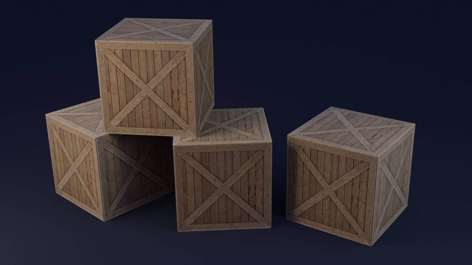 Crate Simple Free low-poly 3D model_1