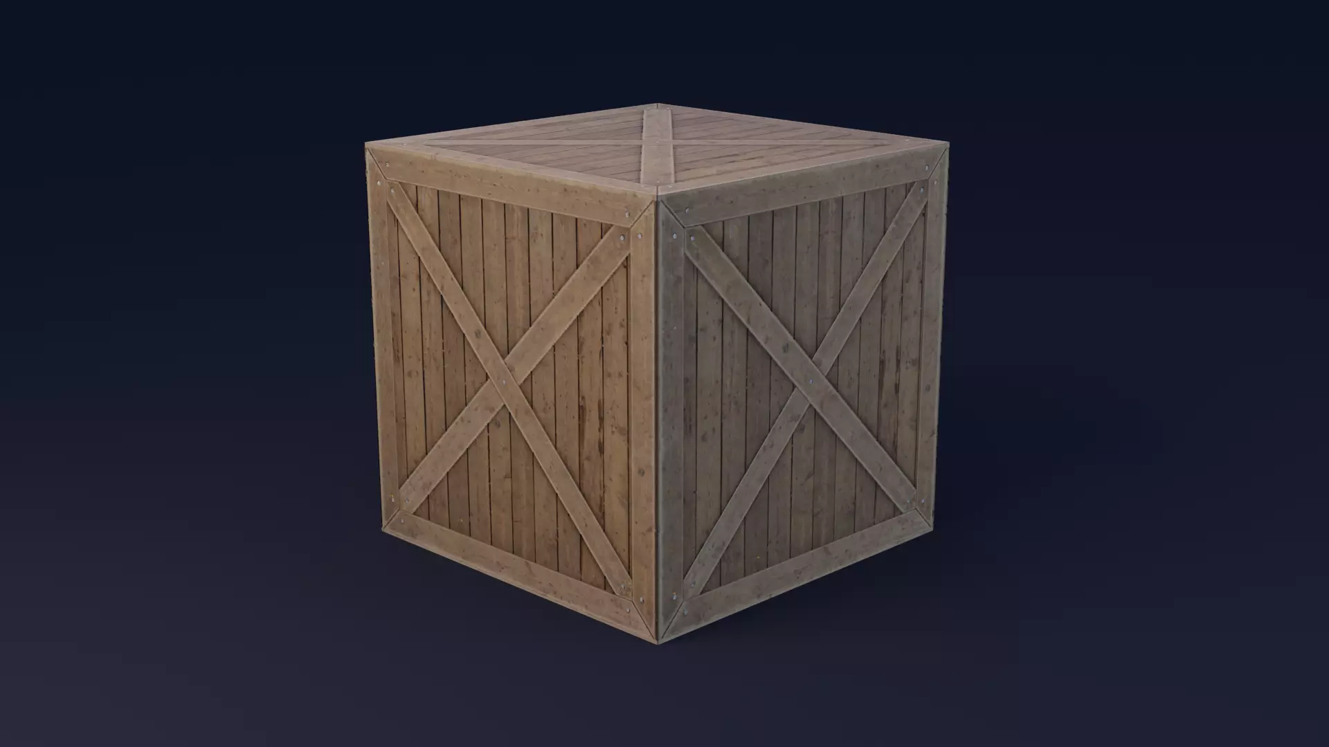 Crate Simple Free low-poly 3D model_0
