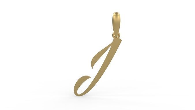 Initial Letters Pendant AngillaTattoo J 3D print model
