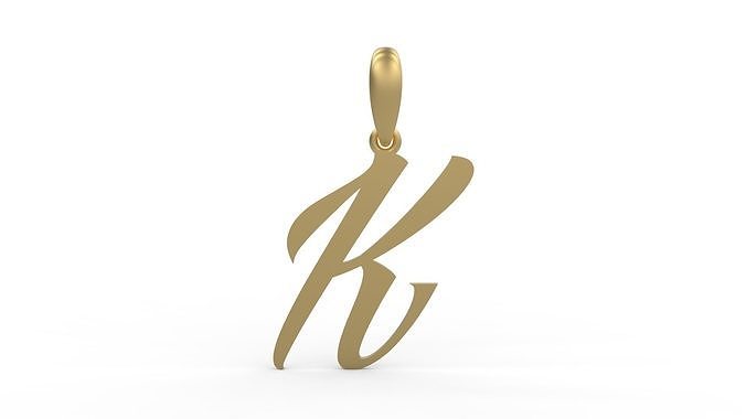 Initial Letters Pendant AngillaTattoo K 3D print model