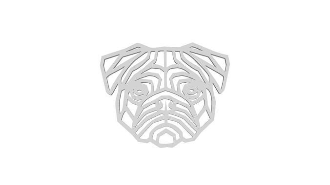 Pug Dog cutout chain necklace 3D print model