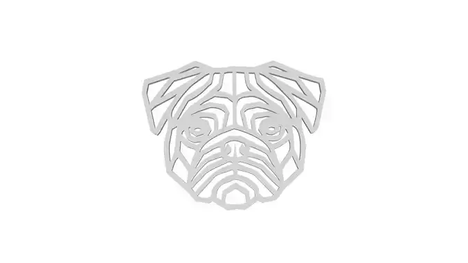 Pug Dog cutout chain necklace