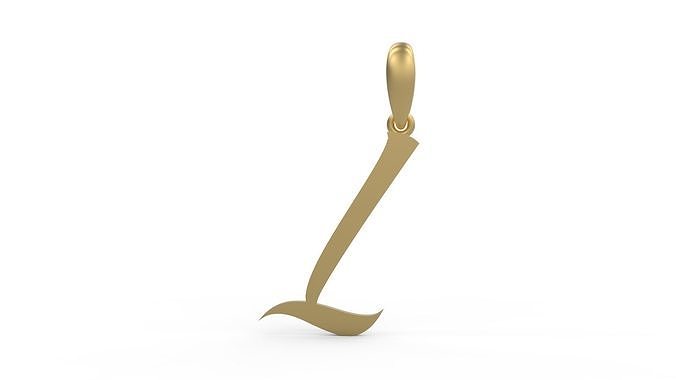 Initial Letters Pendant AngillaTattoo L 3D print model
