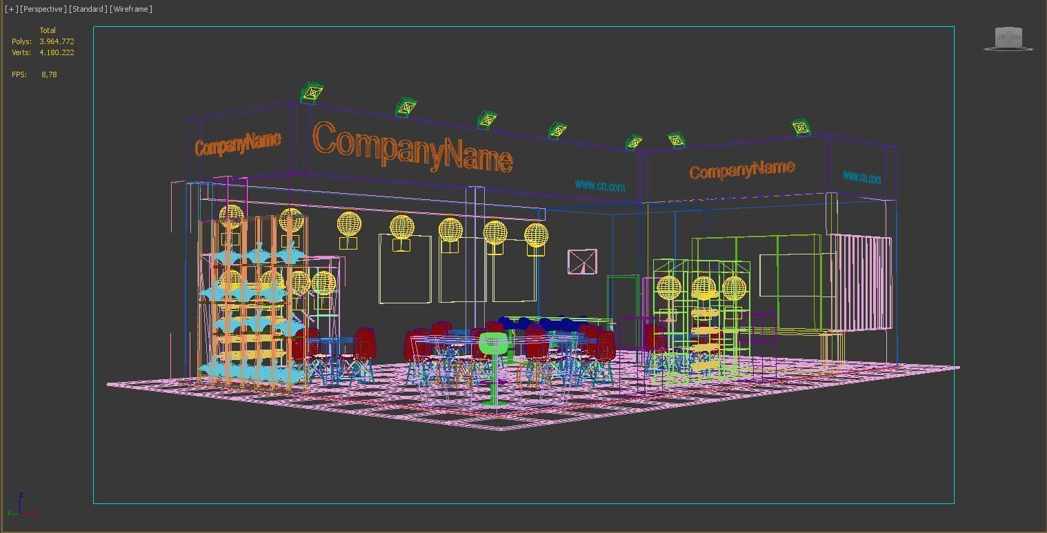 Exhibition Stall Size 8 m x 13 m Height 366 cm 3D model 3D model_7