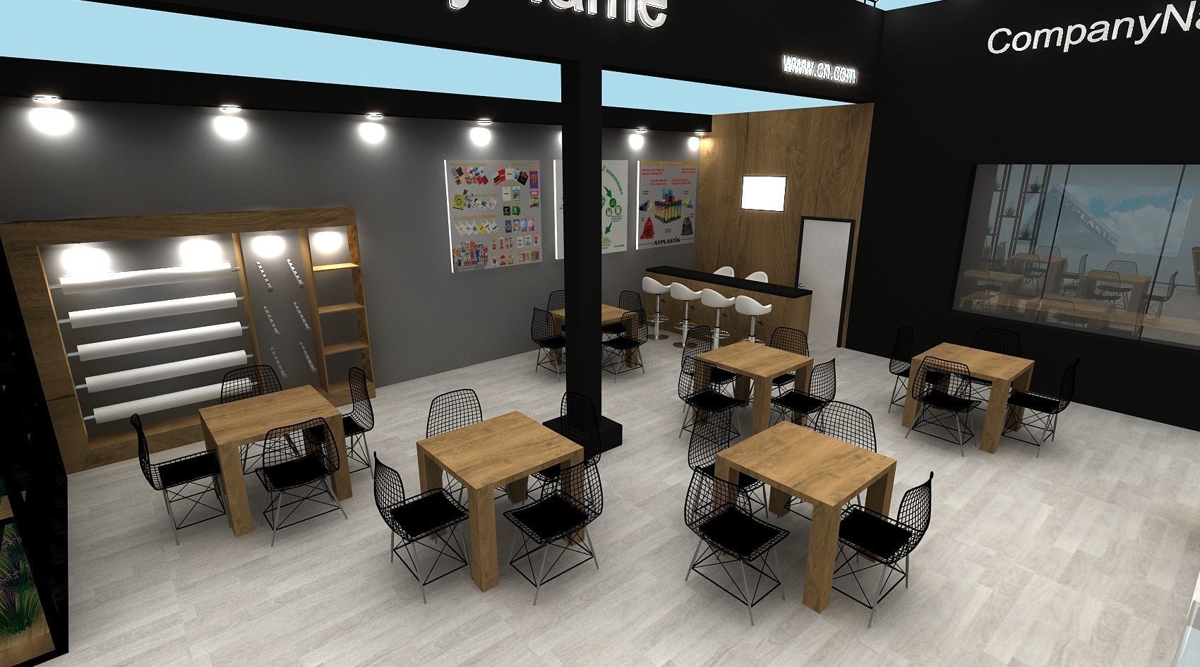 Exhibition Stall Size 8 m x 13 m Height 366 cm 3D model 3D model_4