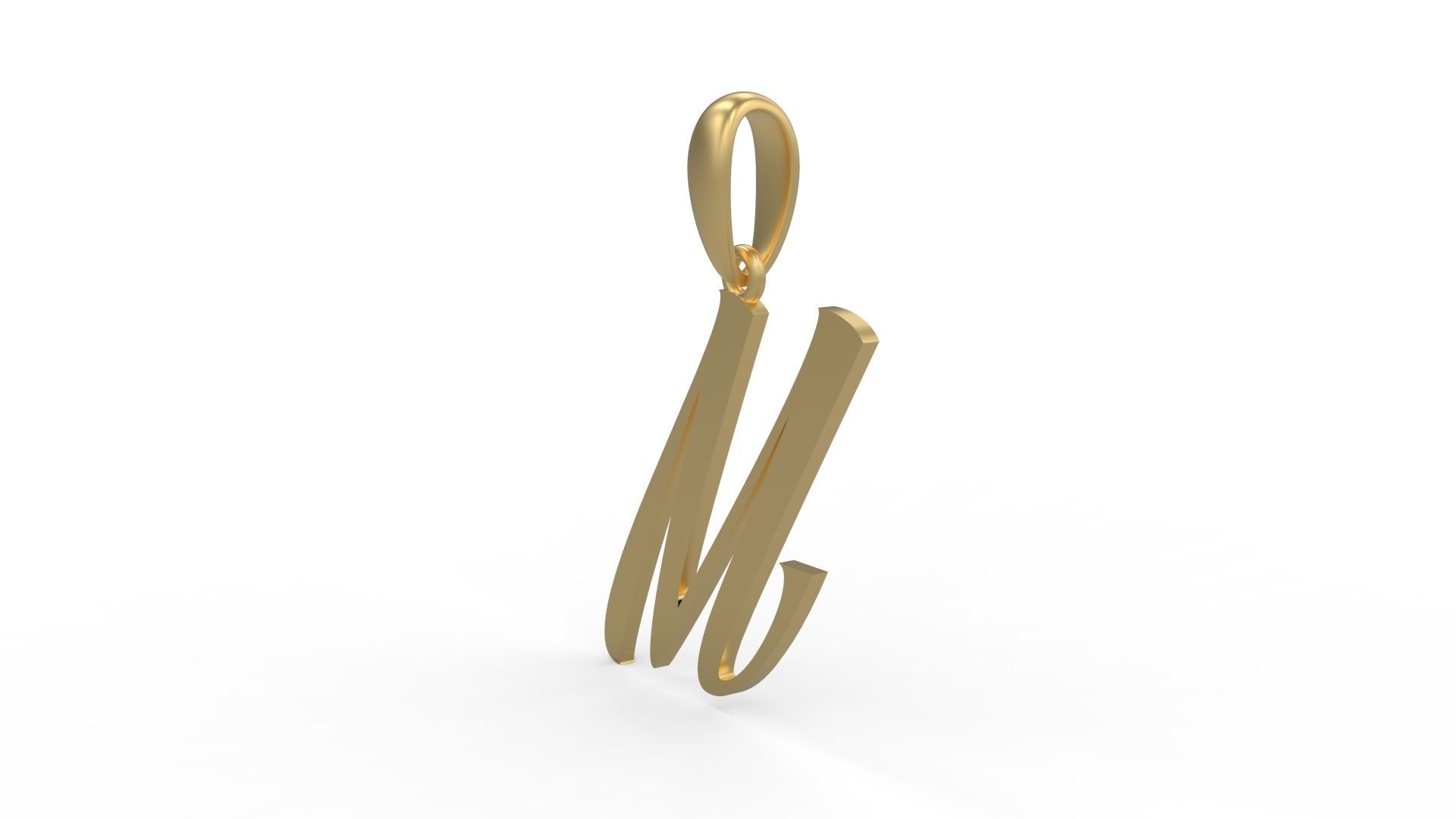 Initial Letters Pendant AngillaTattoo M 3D print model_1