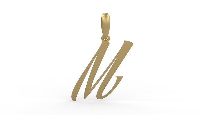 Initial Letters Pendant AngillaTattoo M 3D print model