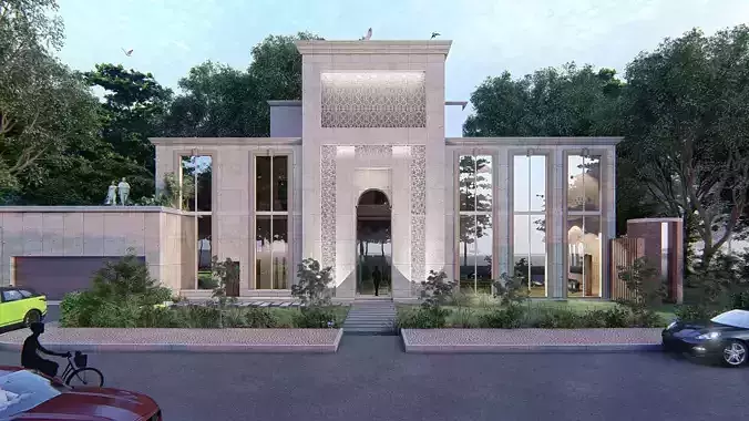 Classic villa Revit and Lumion with 3d grass