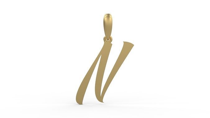 Initial Letters Pendant AngillaTattoo N 3D print model