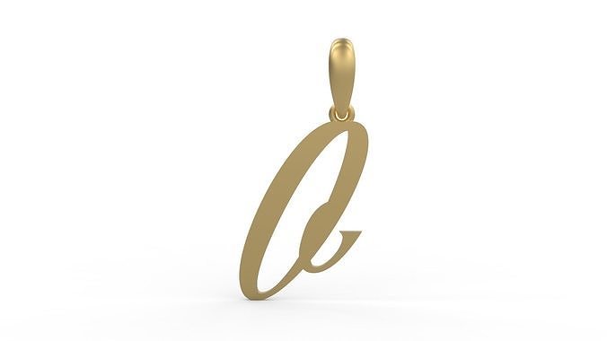 Initial Letters Pendant AngillaTattoo O 3D print model