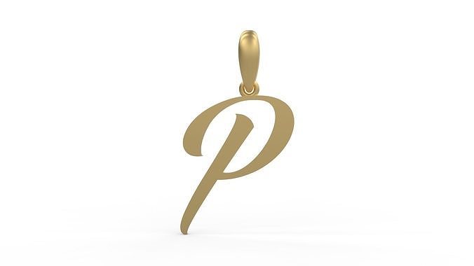 Initial Letters Pendant AngillaTattoo P 3D print model