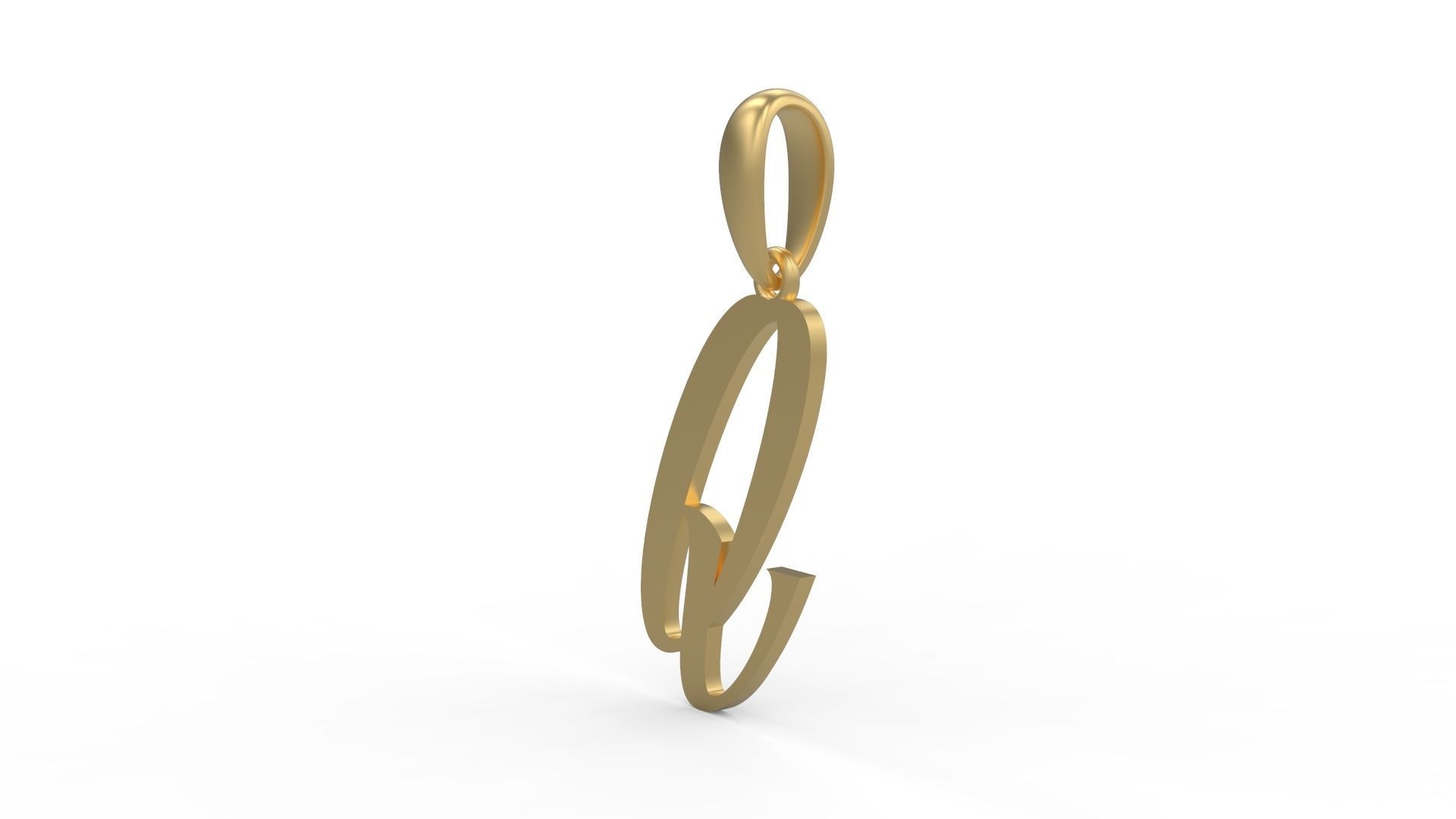 Initial Letters Pendant AngillaTattoo Q 3D print model_1