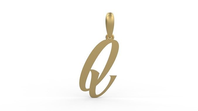 Initial Letters Pendant AngillaTattoo Q 3D print model