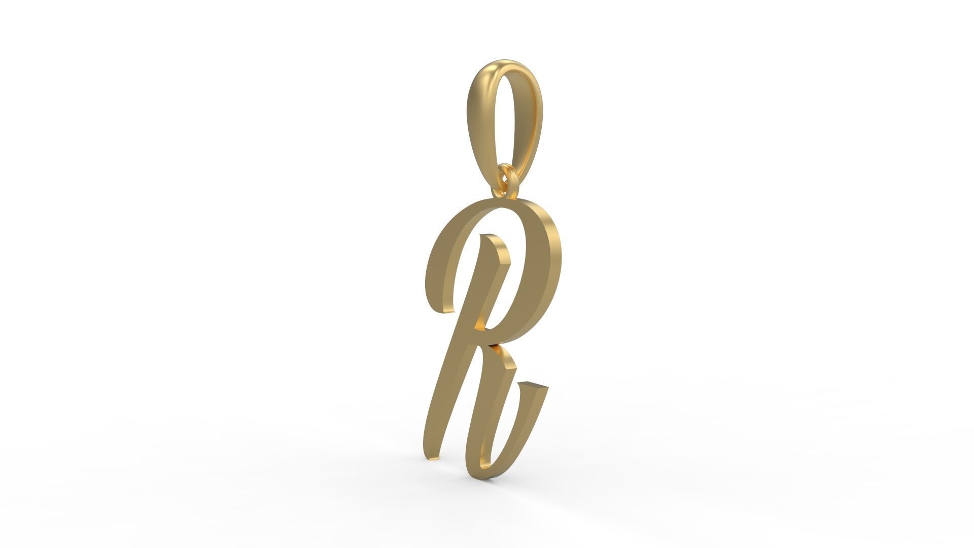 Initial Letters Pendant AngillaTattoo R 3D print model_1