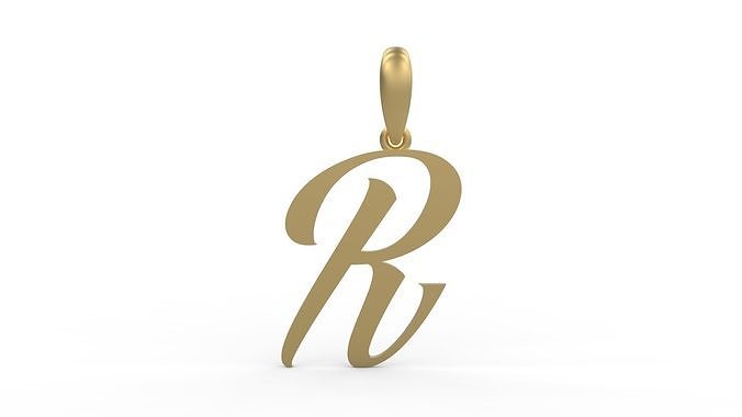 Initial Letters Pendant AngillaTattoo R 3D print model