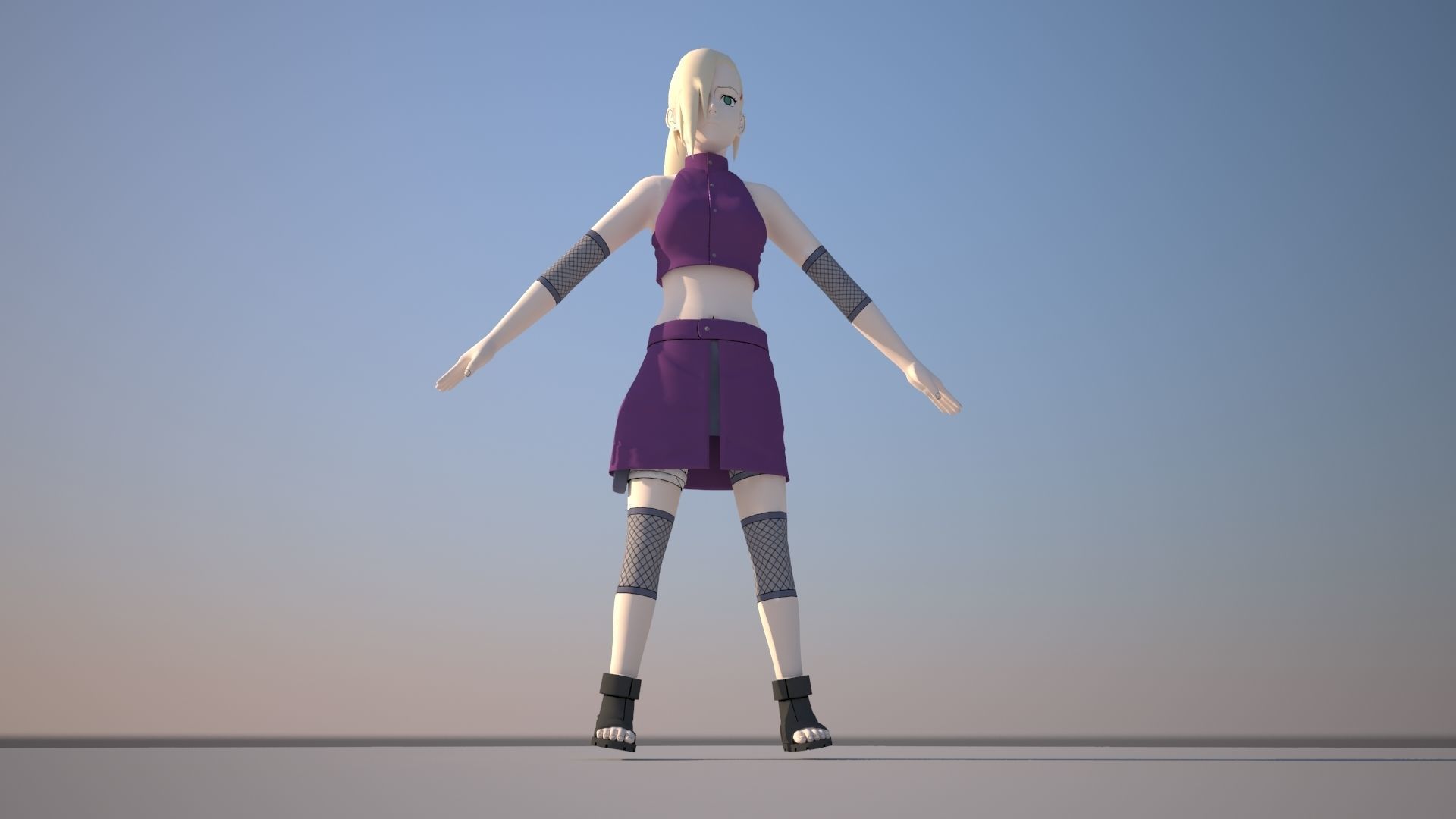 Ino Yamanaka Low-poly 3D model_7