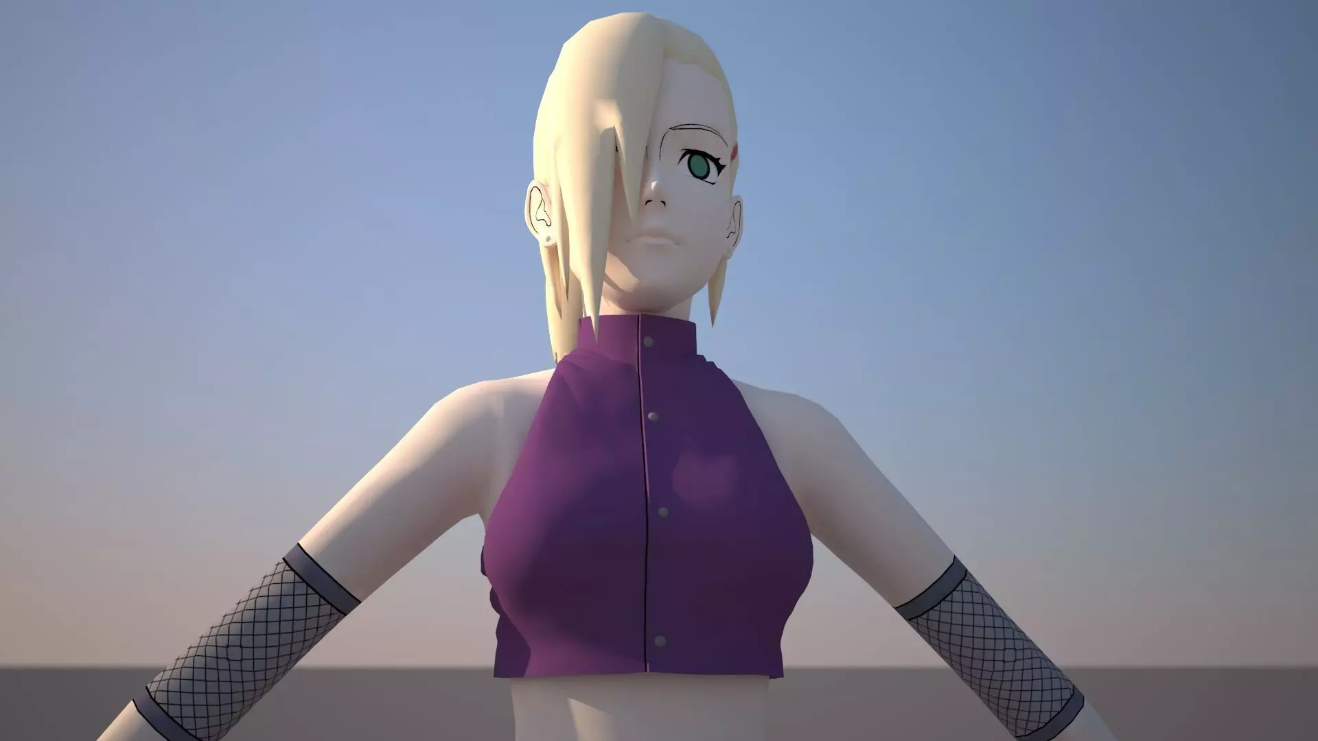 Ino Yamanaka Low-poly 3D model_0