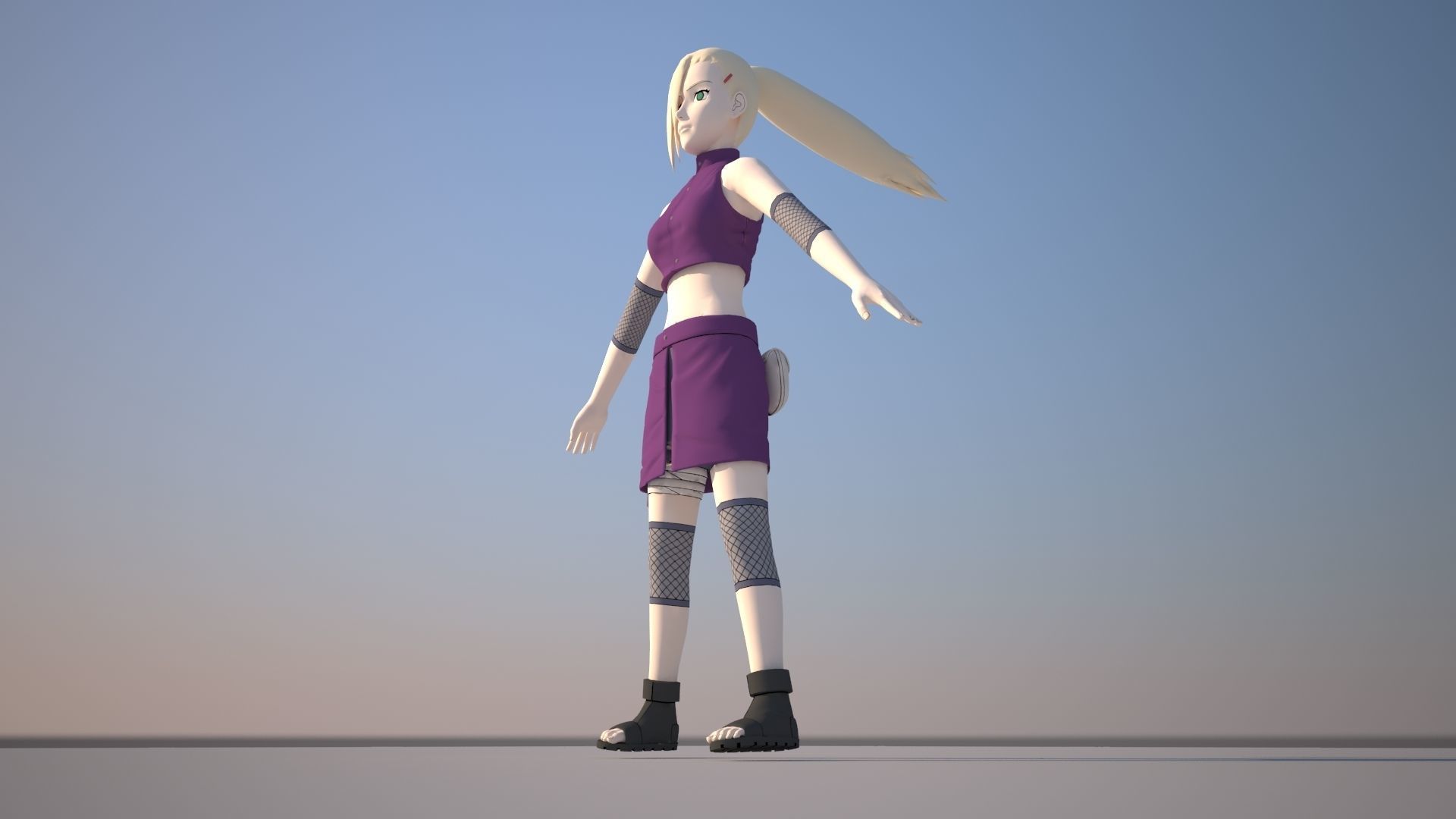 Ino Yamanaka Low-poly 3D model_1