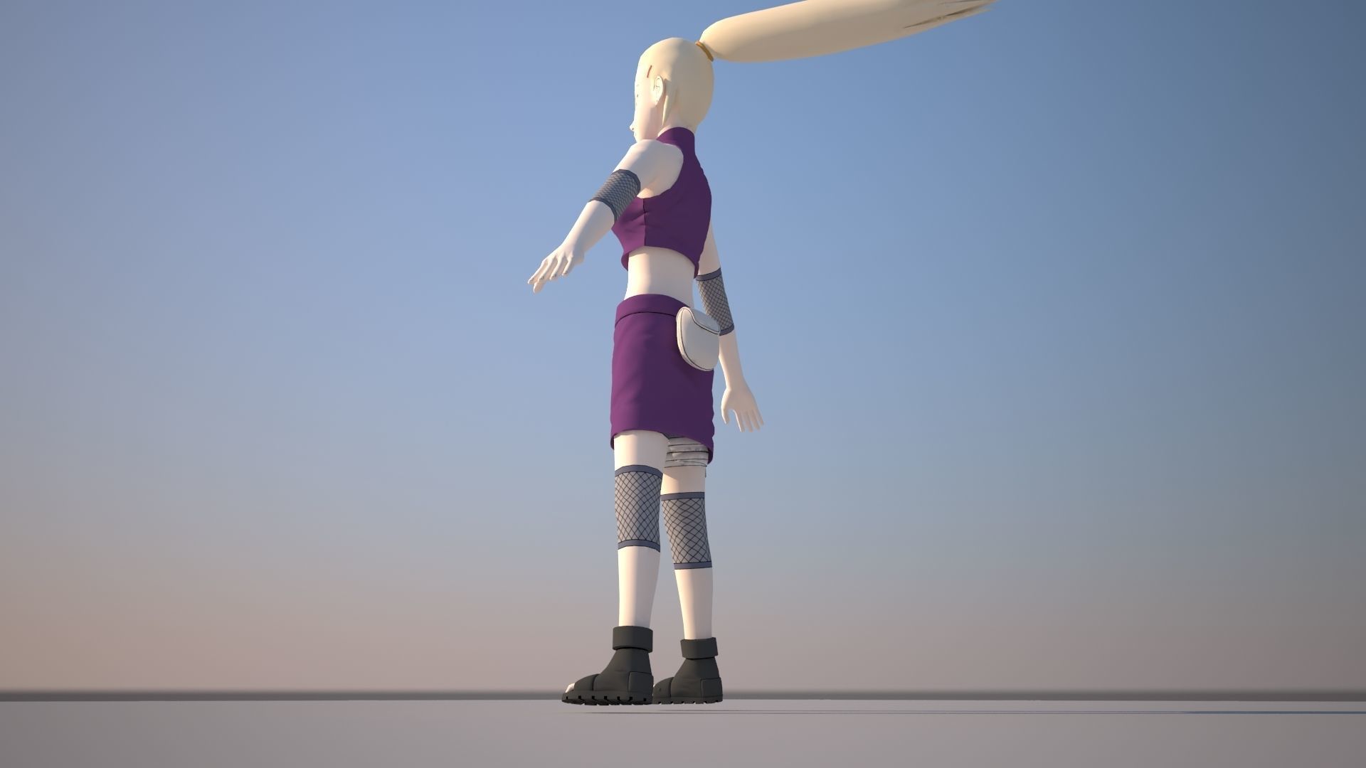 Ino Yamanaka Low-poly 3D model_6