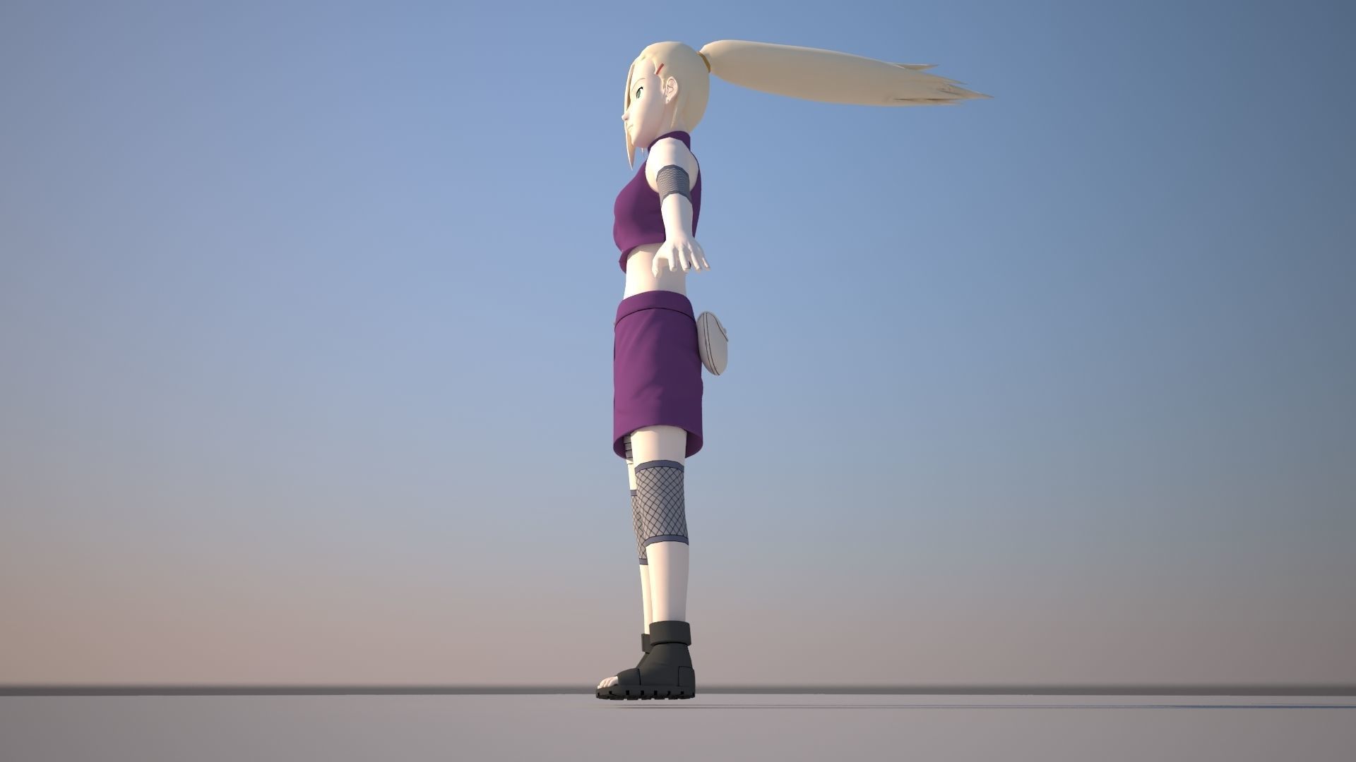 Ino Yamanaka Low-poly 3D model_2